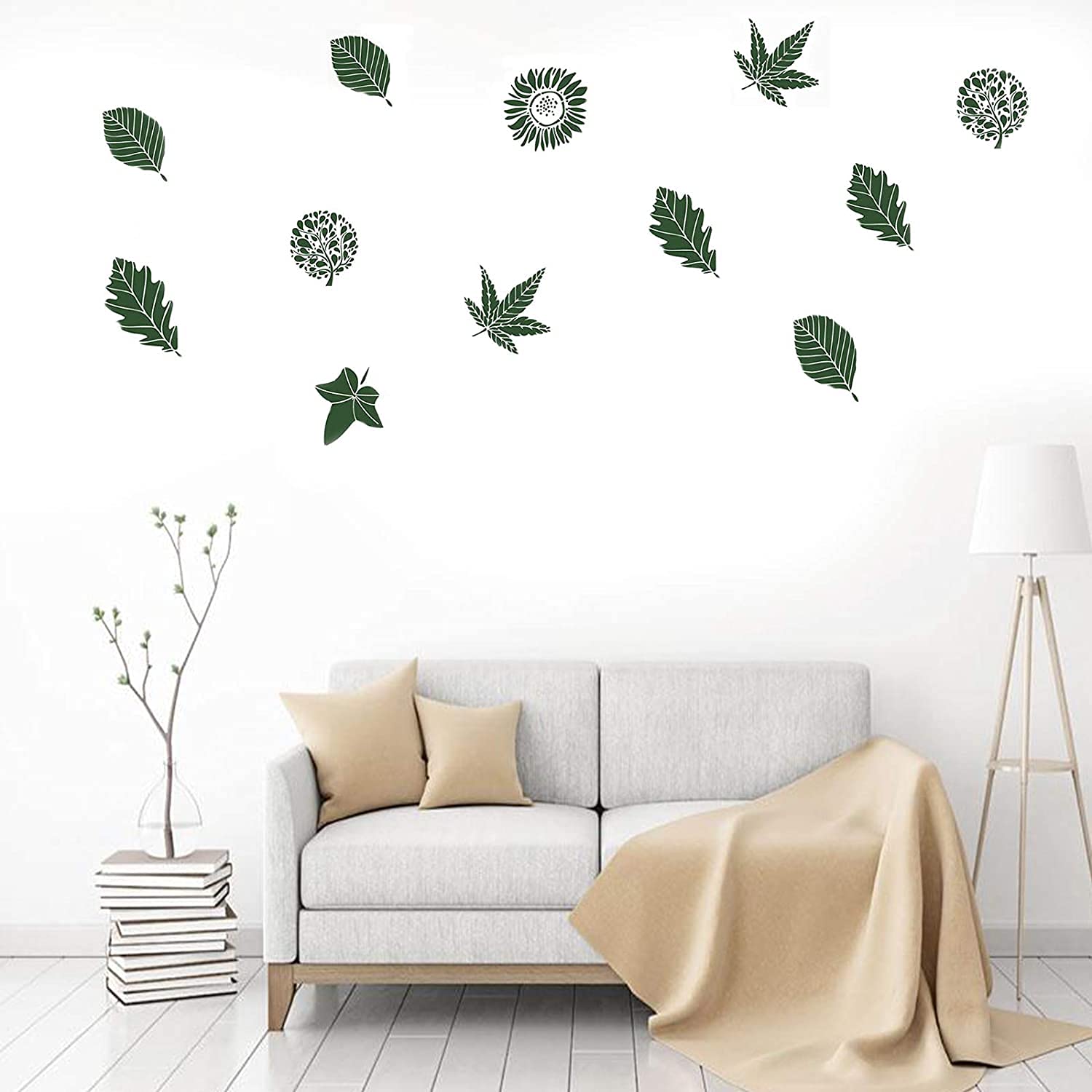 PATPAT 9 Pcs Reusable Stencils Tropical Leaf Stencils Laser Cut Painting Template Painting Stencil for DIY Walls Art Scrapbook PATPAT 9 Pcs Reusable Stencils Tropical Leaf Stencils Laser Cut Painting Template Painting Stencil for DIY Walls Art Scrapbook